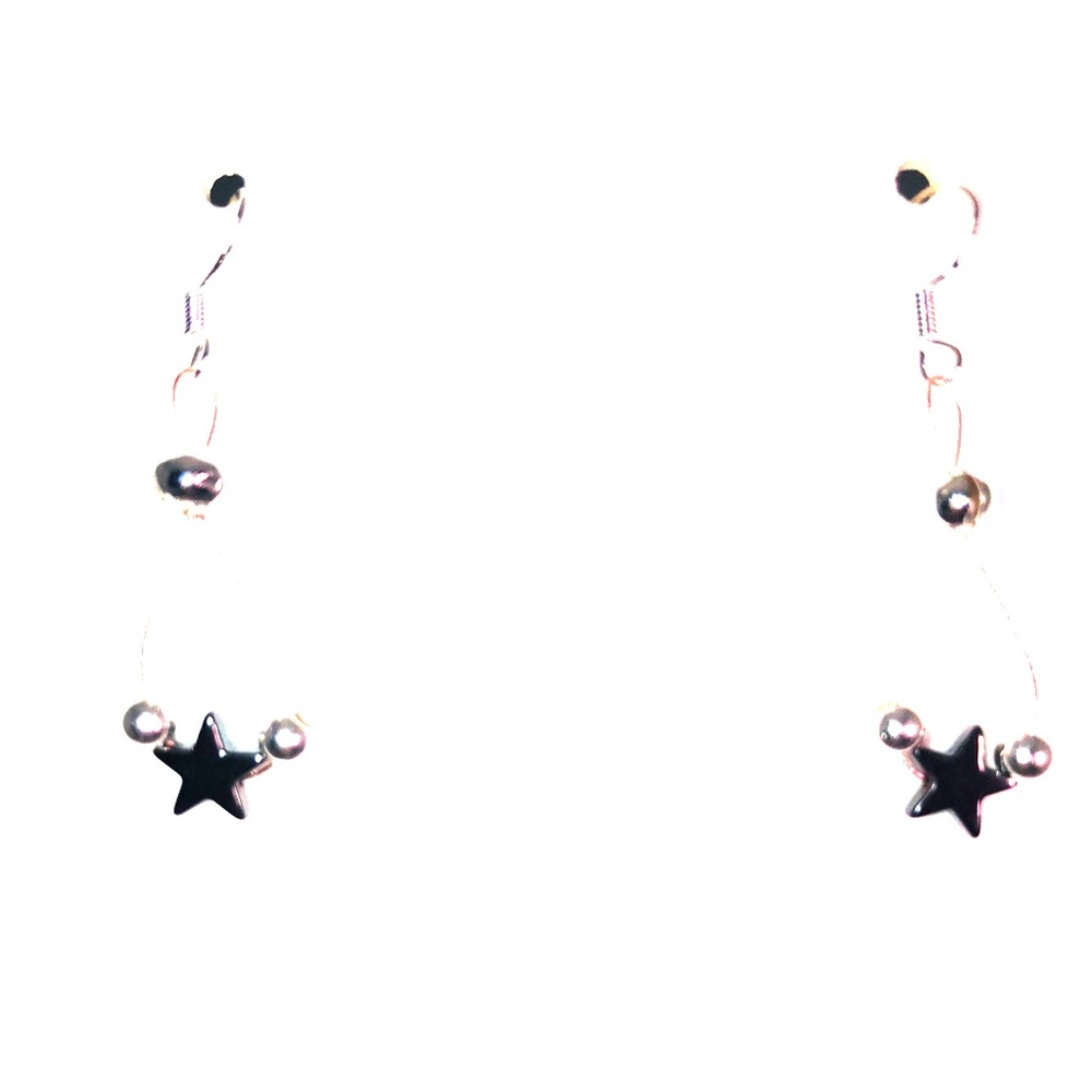 Star Crafts Rose Gold and Black Star Earrings
